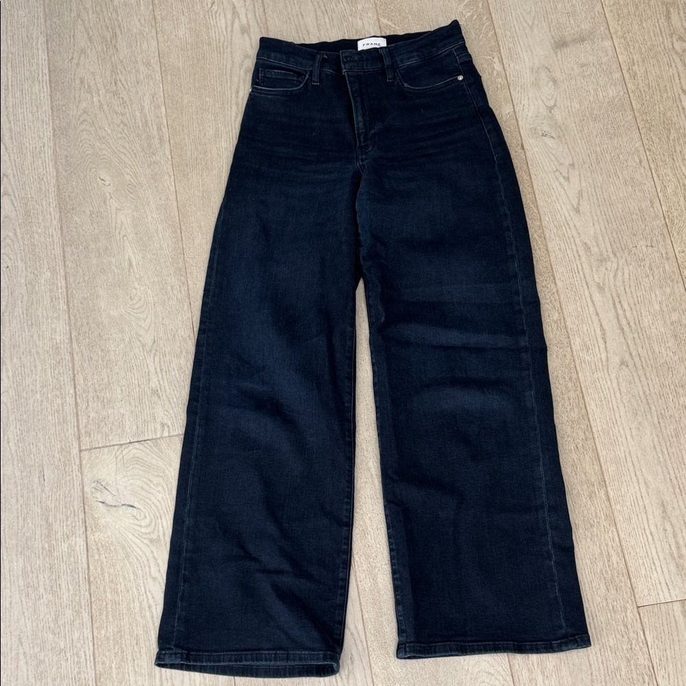 Frame Denim Le Slim Palazzo Dark Blue Wide Leg Jeans